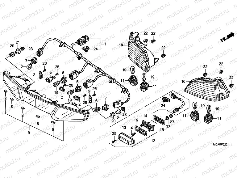 F-32-1 REAR COMBINATION LAMP (GL1800C / D / E / F)