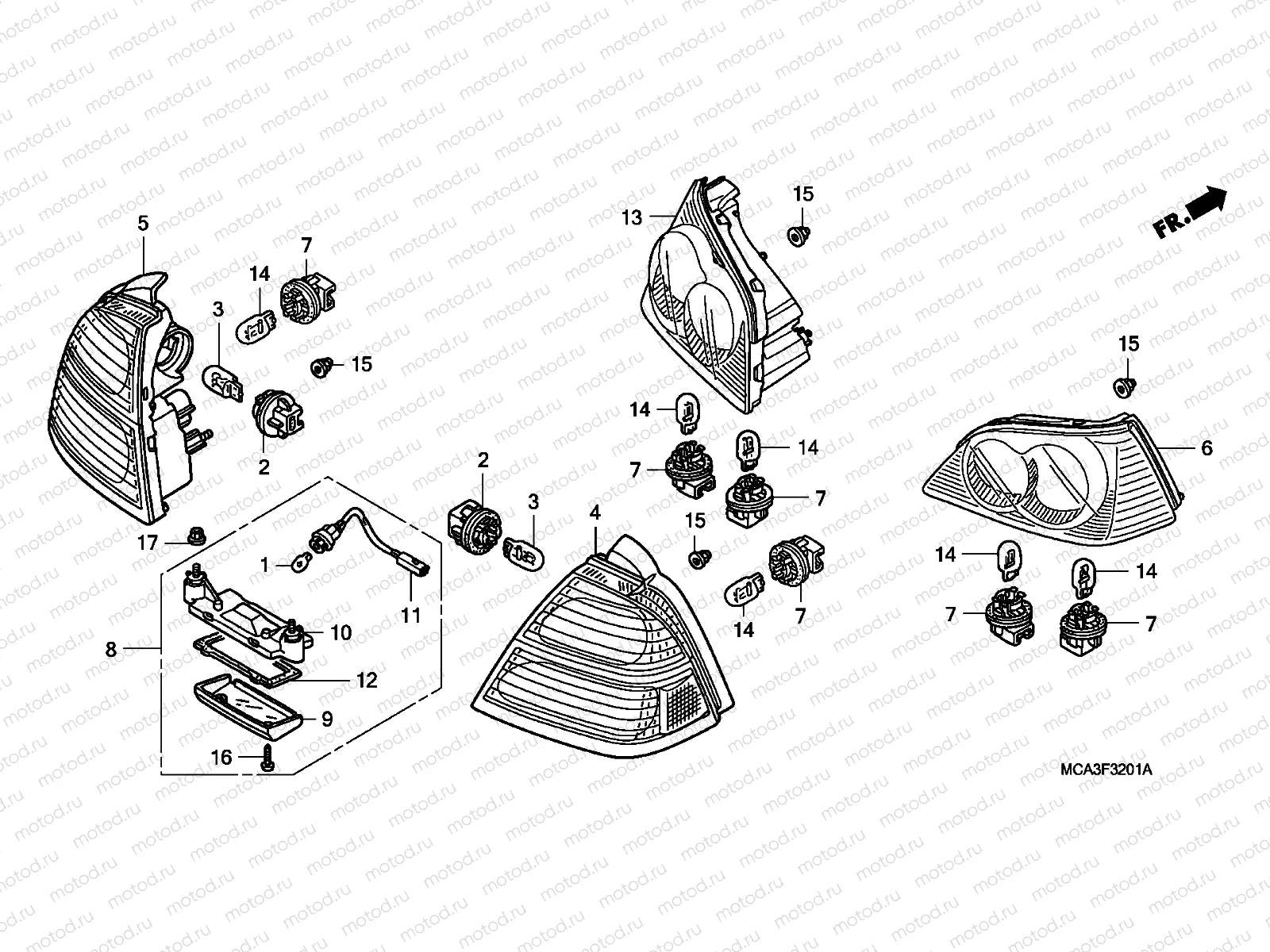 F-32-1 REAR COMBINATION LIGHT (GL18006 / 7/8)