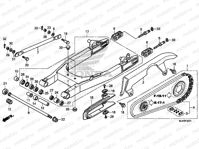 F-32-1 SWING ARM (VT750S)