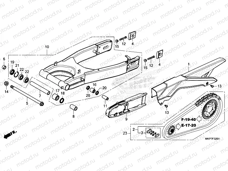 F-32-1 SWINGARM  CB400XAN,CB500XAN