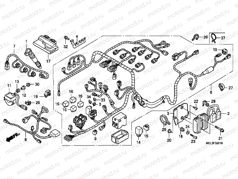 F-32-1 WIRING HARNESS (CBR1000RR6 / 7)