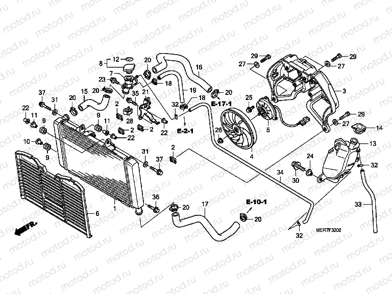 F-32-2 RADIATOR (CBF600S8 / SA8 / N8 / NA8)