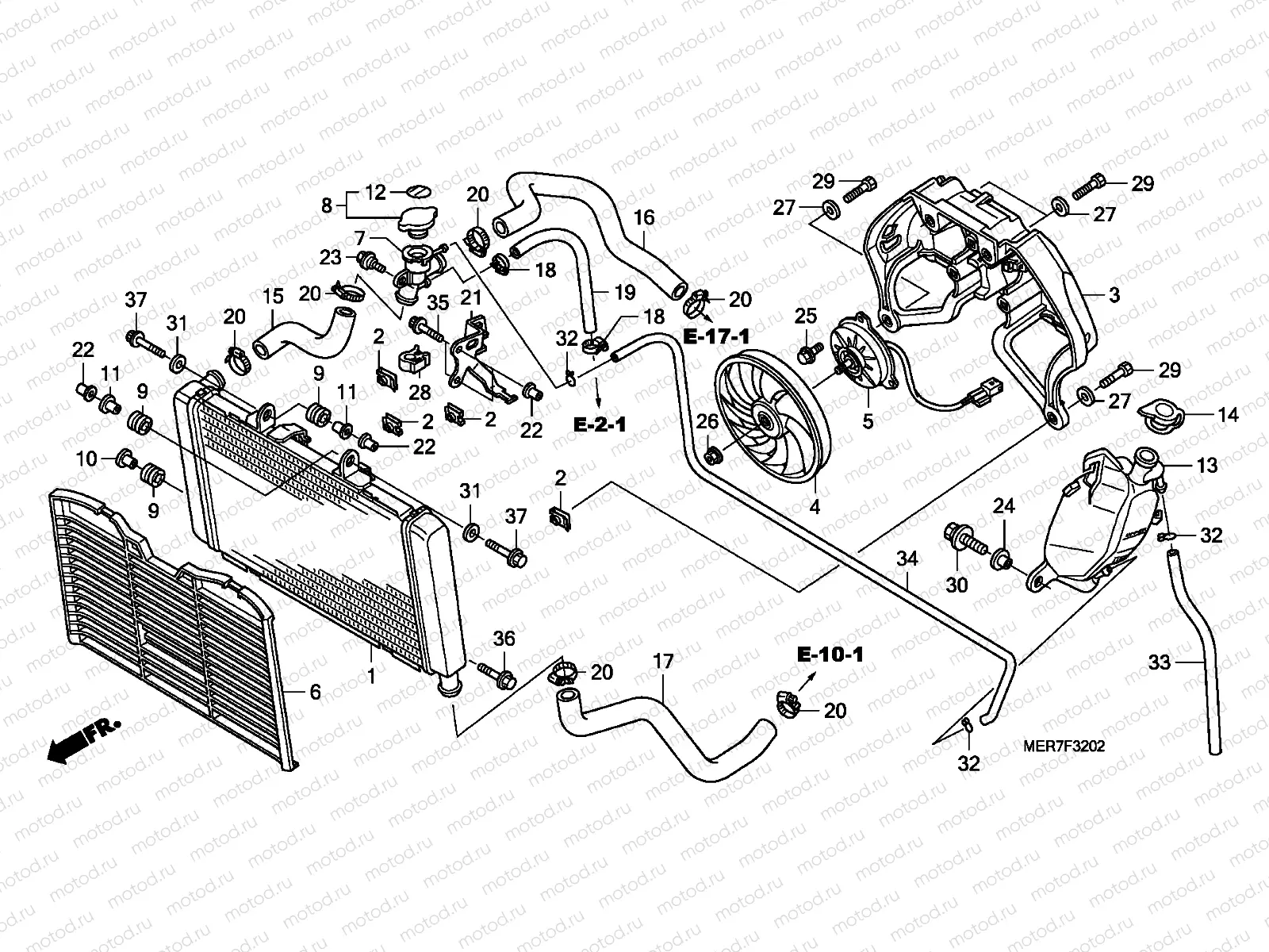 F-32-2 RADIATOR (CBF600S8 / SA8 / N8 / NA8)