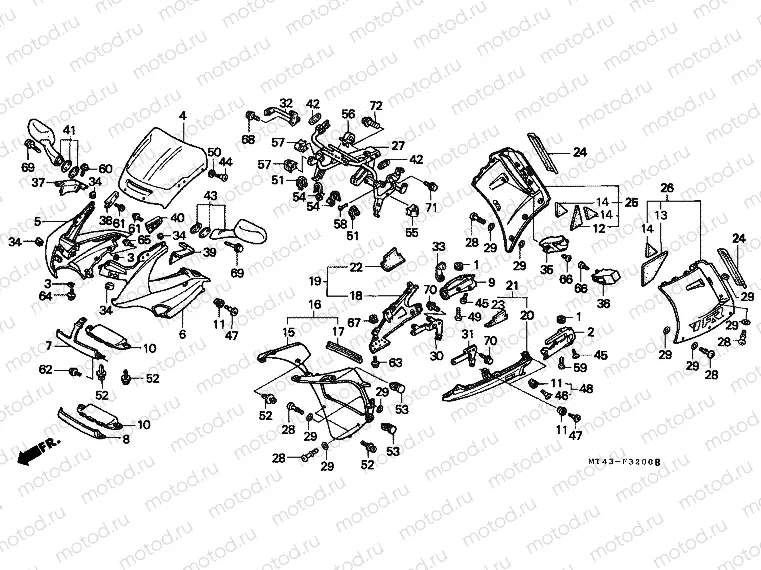 F-32 ENGINE HOUSING (VFR750FL / FM / FN / FP)