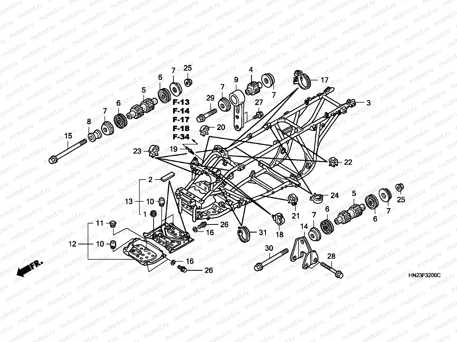 F-32 FRAME BODY (TRX500FA1/2/3/4)