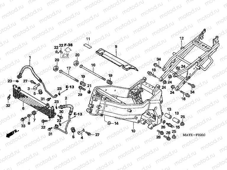 F-32 FRAME / OIL COOLER