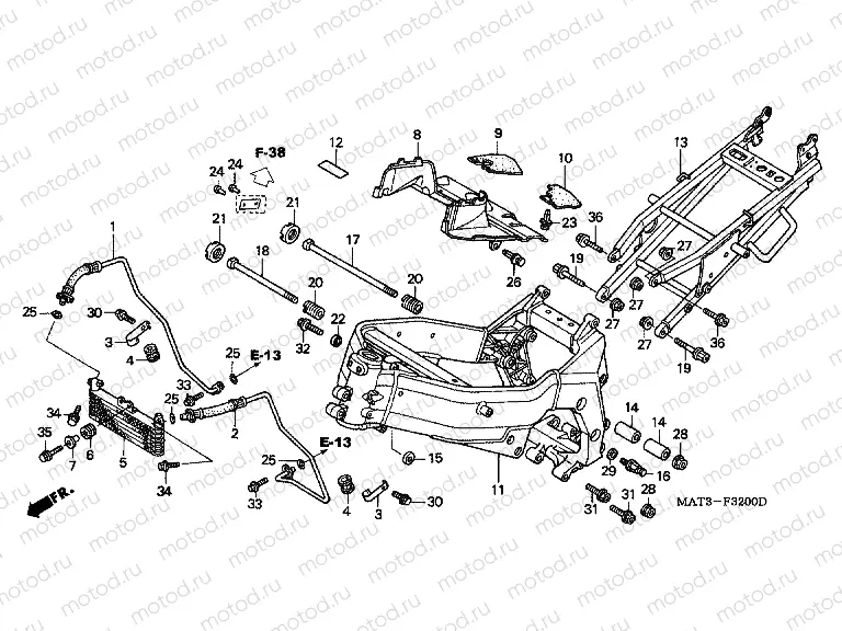 F-32 FRAME / OIL COOLER (V / W)