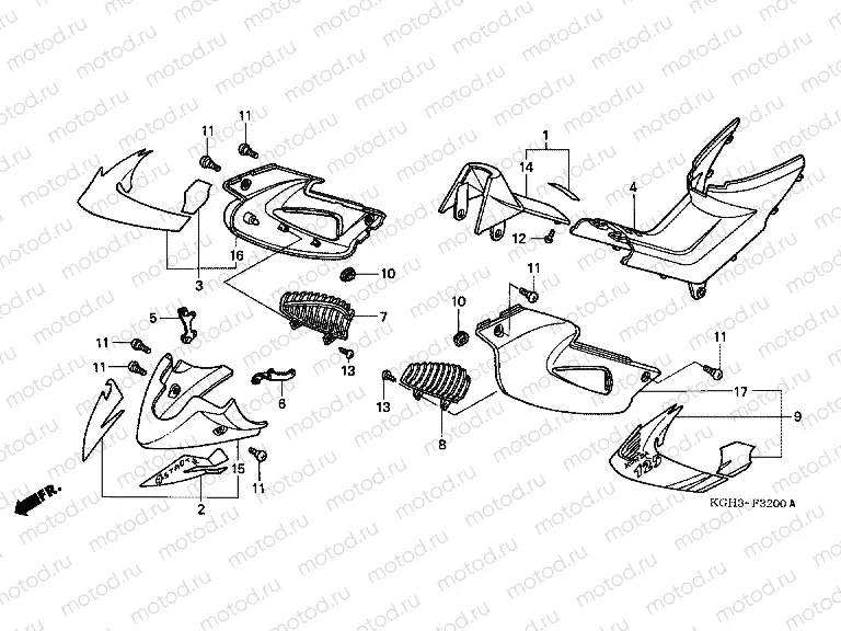 F-32 MAIN PIPE COVER / LOWER ENGINE (FS1251 / 2/3)