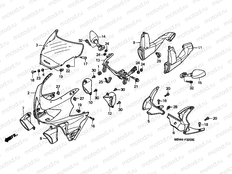 F-32 UPPER ENGINE HOUSING (99 / 00)