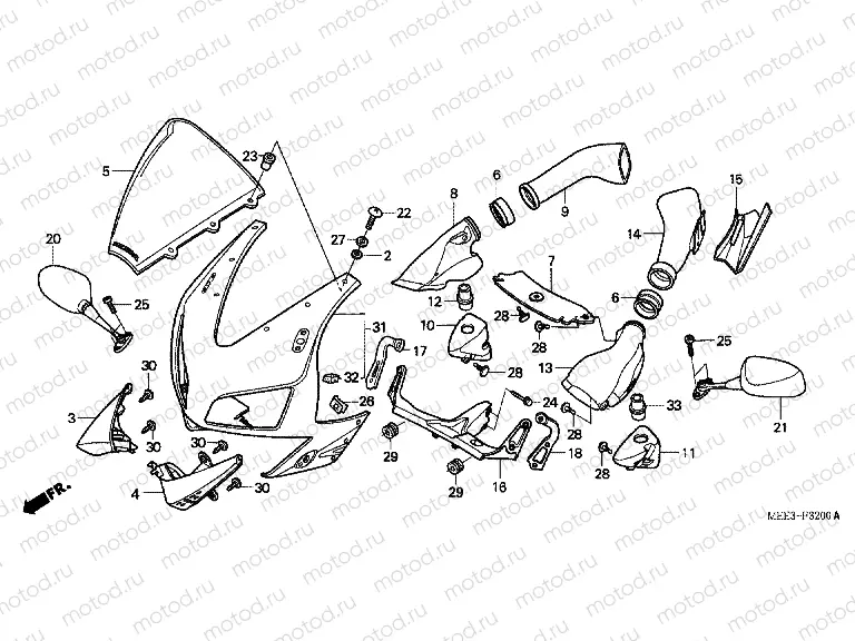 F-32 UPPER ENGINE HOUSING (CBR600RR3 / 4)