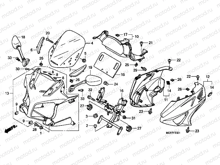 F-33-1 ENGINE HOUSING (CBF600S8 / SA8)