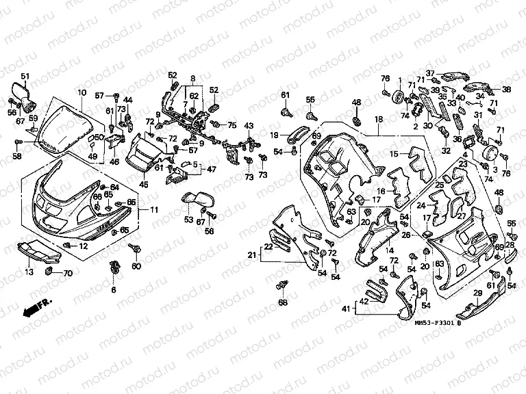 F-33-1 ENGINE HOUSING (CBR1000FK)