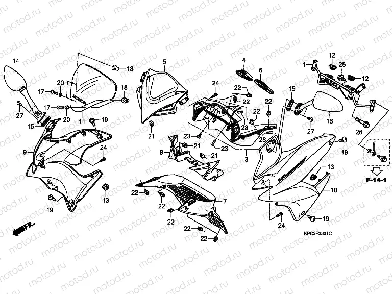 F-33-1 ENGINE HOUSING (XL125V7 / 8)