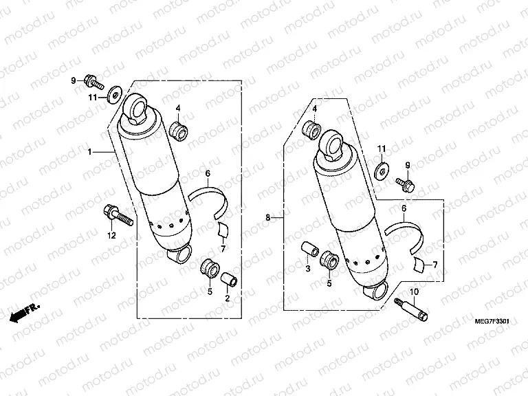 F-33-1 REAR SHOCK ABSORBER (VT750CS / C / CA)