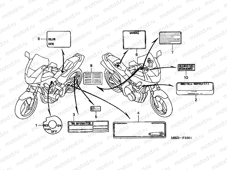 F-33-1 WARNING LABEL (CB600F22)