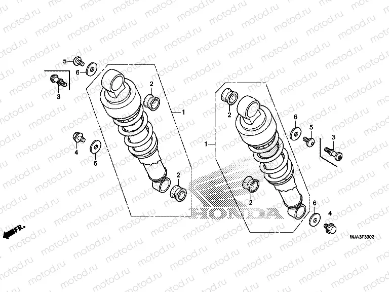 F-33-2 REAR SHOCK ABSORBER (VT750S)