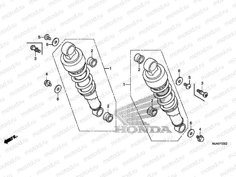 F-33-2 REAR SHOCK ABSORBER (VT750S)