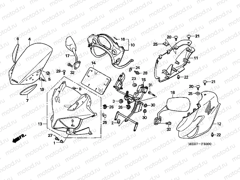 F-33 ​​ENGINE HOUSING (CBF600S6 / SA6)
