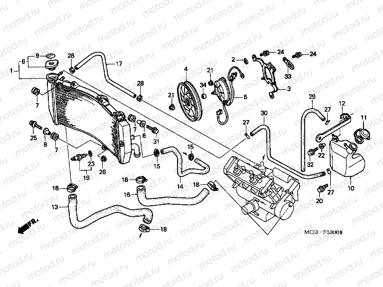 F-33 ​​RADIATOR (CBR900RRY, 1 / RE1)