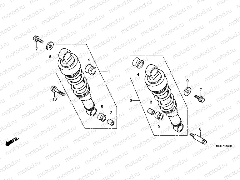 F-33 ​​REAR SHOCK ABSORBER (VT750C2B / C2S)