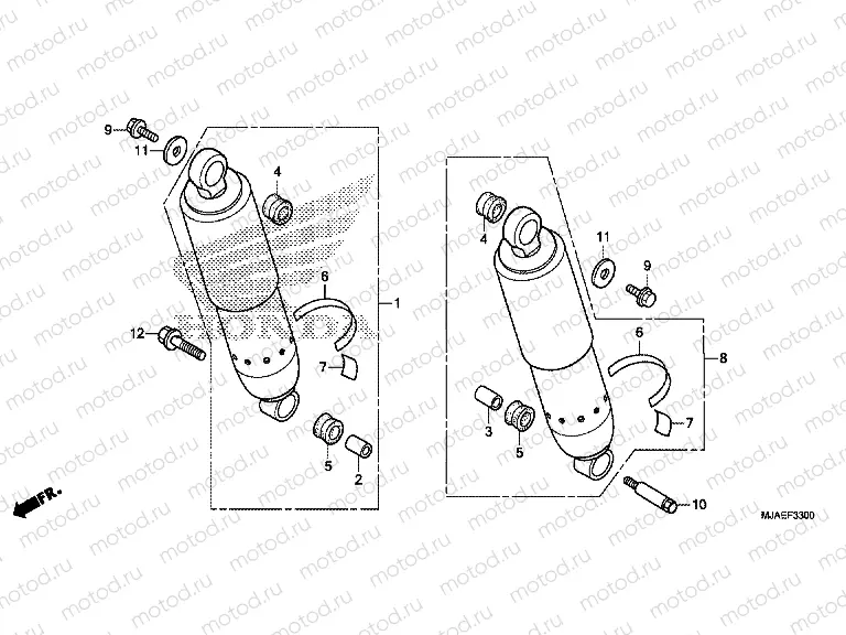F-33 ​​REAR SHOCK ABSORBER (VT750CS / C)