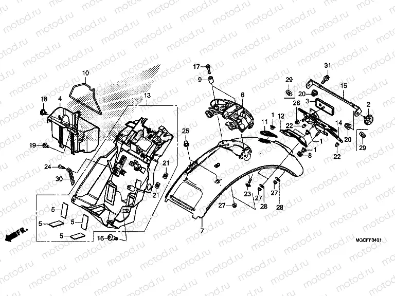 F-34-1 REAR FENDER (CB1100CA/NA/NAD)