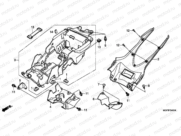 F-34-1 REAR FENDER (CBR1000RA / SA)