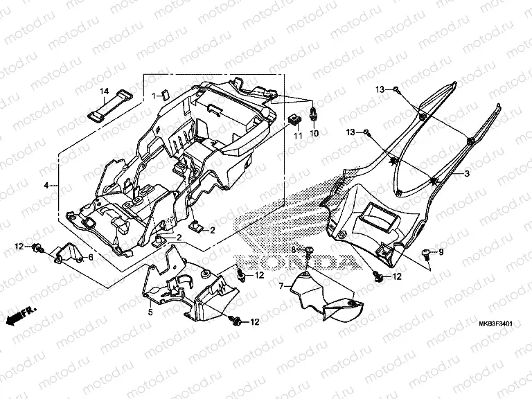 F-34-1 REAR FENDER (CBR1000RA / SA)