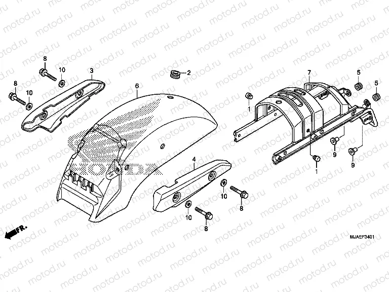 F-34-1 REAR FENDER (VT750C2B / C2S)