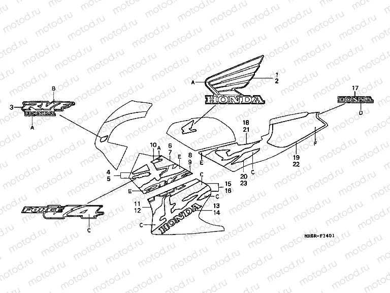F-34-1 SIGN / STRIP (RVF400RT)