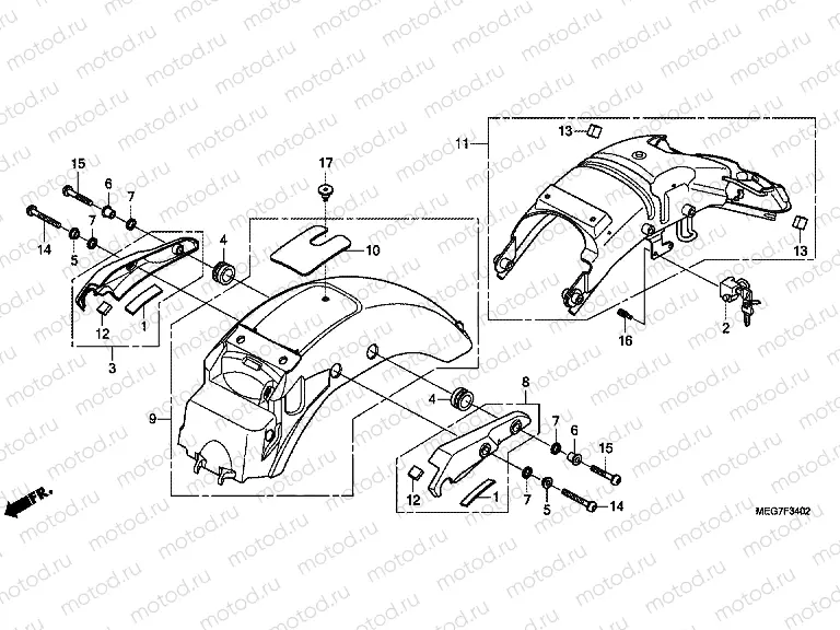 F-34-2 REAR FENDER (VT750S)