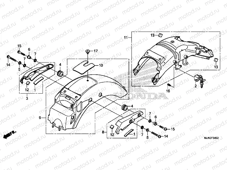 F-34-2 REAR FENDER (VT750S)