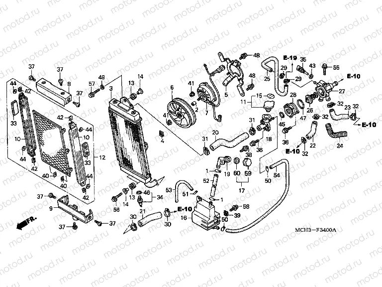 F-34 RADIATOR (VTX1800C2 / 3/4)