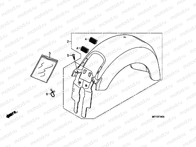 F-34 REAR FENDER (VT1300CR / CRA)