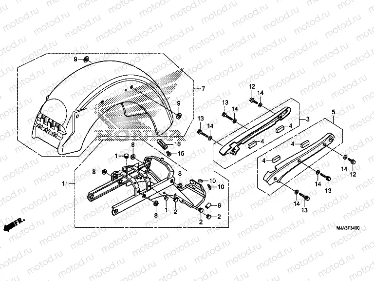 F-34 REAR FENDER (VT750C / CA / CS)