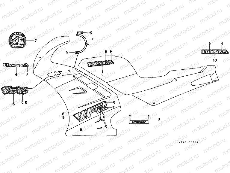 F-34 STRIP / SIGNAL (1) (VFR750FL / FM-CM)