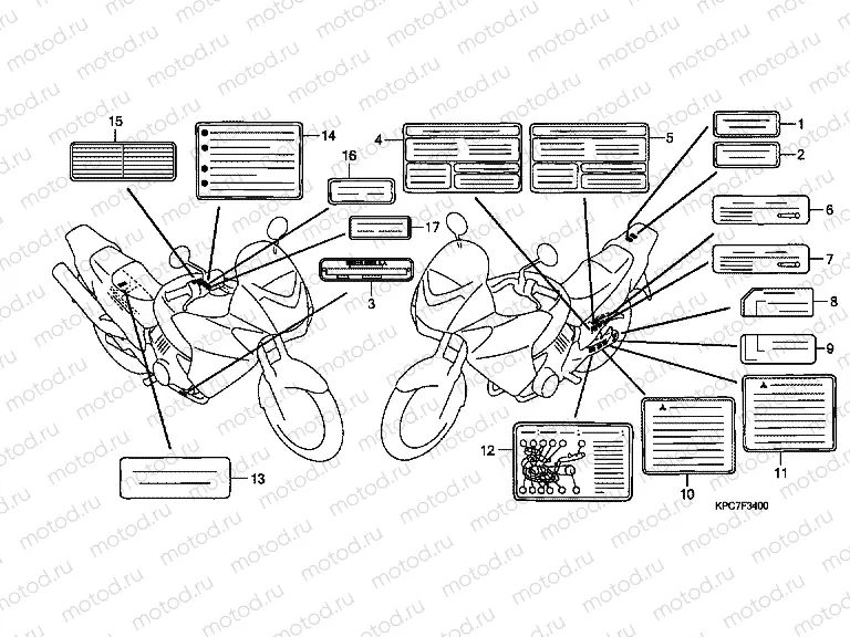 F-34 WARNING LABEL (XL125V9)