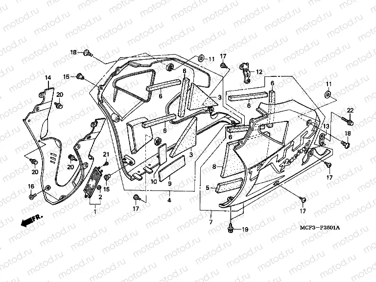 F-35-1 LOWER ENGINE HOUSING (VTR1000SP2 / 3/4/5/6)