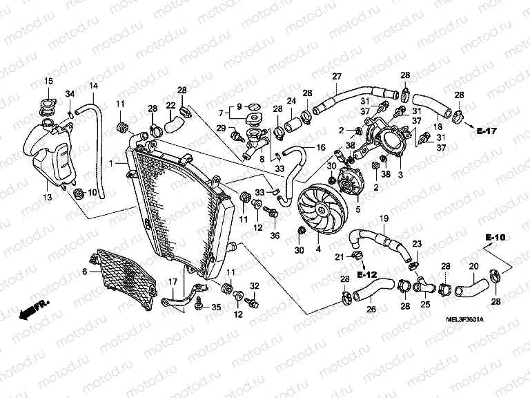 F-35-1 RADIATOR (CBR1000RR6 / 7)