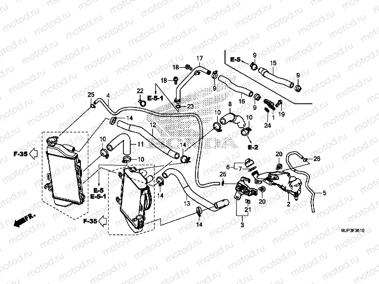 F-35-10 RADIATOR HOSE