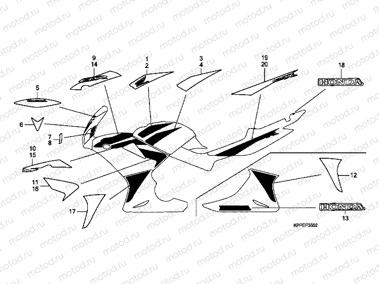 F-35-2 SIGN / STRIP (CBR125RW7 / RW9 / RWA)