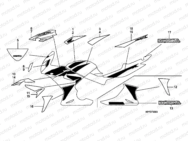 F-35-3 SIGN / STRIP (CBR125RW8)