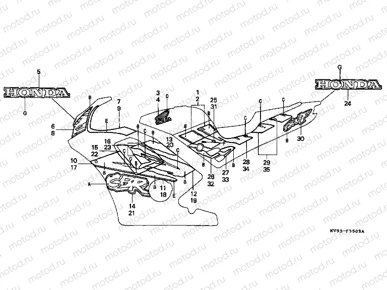 F-35-3 STRIP (CBR600FP)