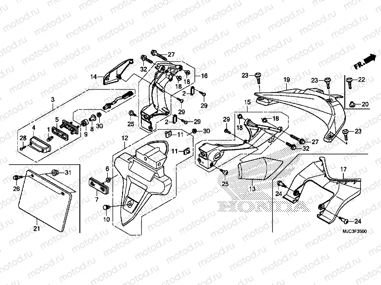 F-35 REAR FENDER / LICENSE LIGHT