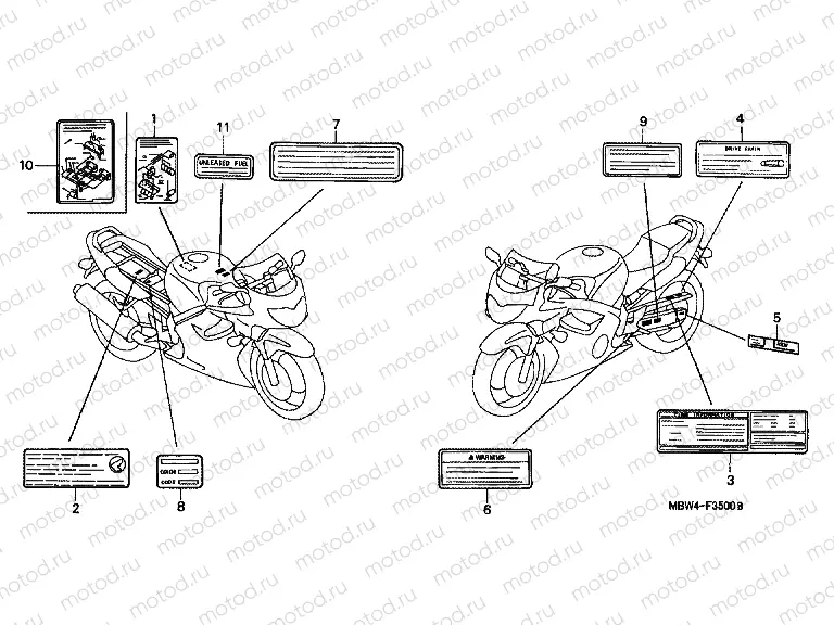F-35 WARNING LABEL (99 / 00 / 04 / 05 / 06)