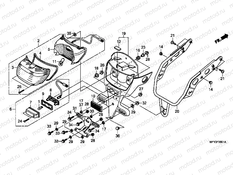 F-36-1 REAR LAMP / NUMBER PLATE LIGHT (VT1300CSA)