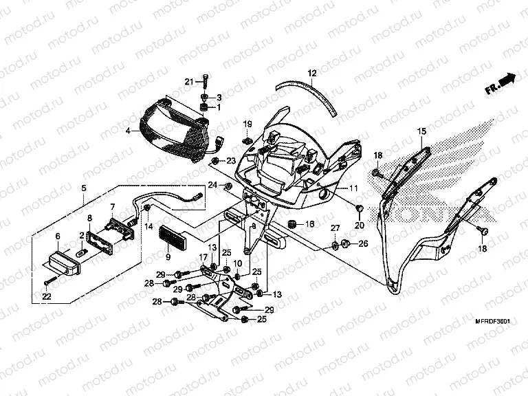 F-36-1 REAR LAMP / NUMBER PLATE LIGHT (VT1300CXA)