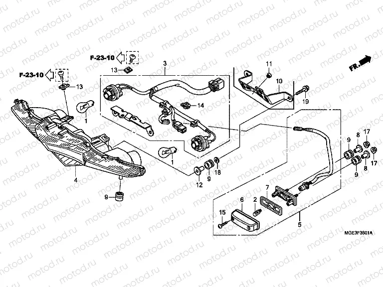 F-36-1 REAR LAMP (VFR1200FC / FD / FDC / FDD)