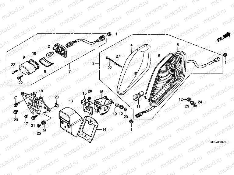 F-36-1 REAR LAMP (VT750CS / C / CA)