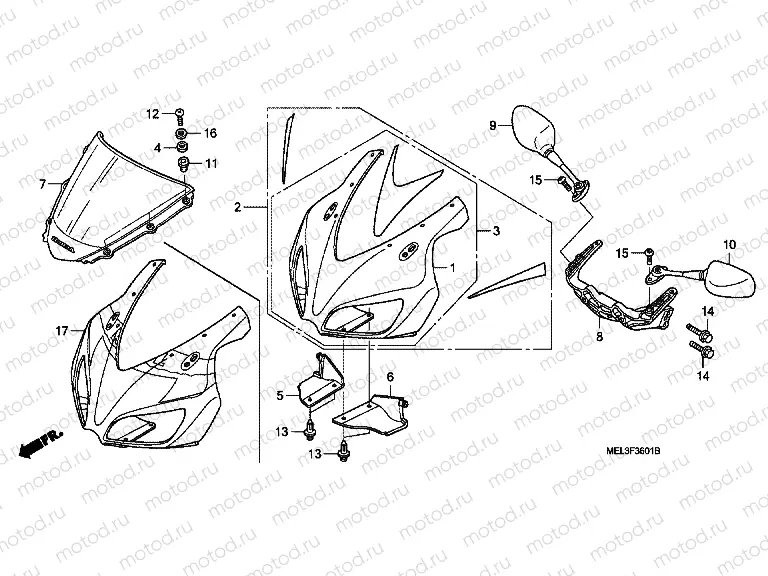 F-36-1 UPPER ENGINE HOUSING (CBR1000RR6 / 7)